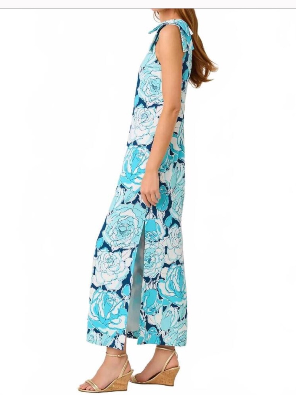 NWT Lilly Pulitzer Capri Blue Rosanna Bernice Maxi Dress Size 2